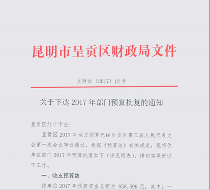 调整大小 部门预算批复的通知1
