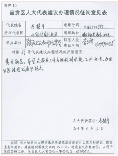 征询意见表