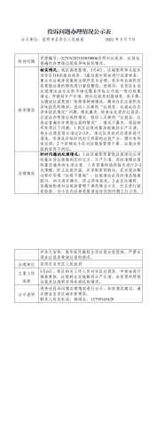 交办件X2YN202105030006投诉问题办理情况公示表（区政府）_0 - 副本