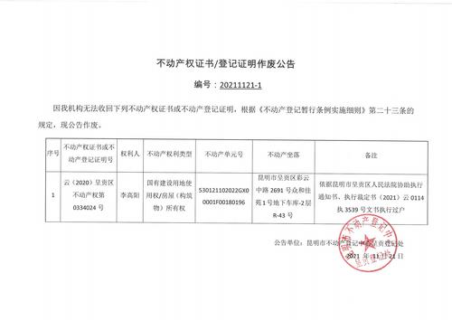 李高阳的作废公告
