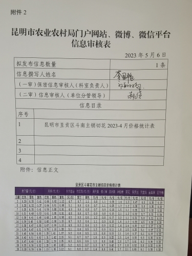 花价公开5月份