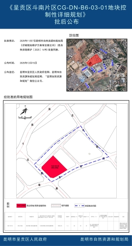 《呈贡区斗南片区CG-DN-B6-03-01地块控制性详细规划》批后公布